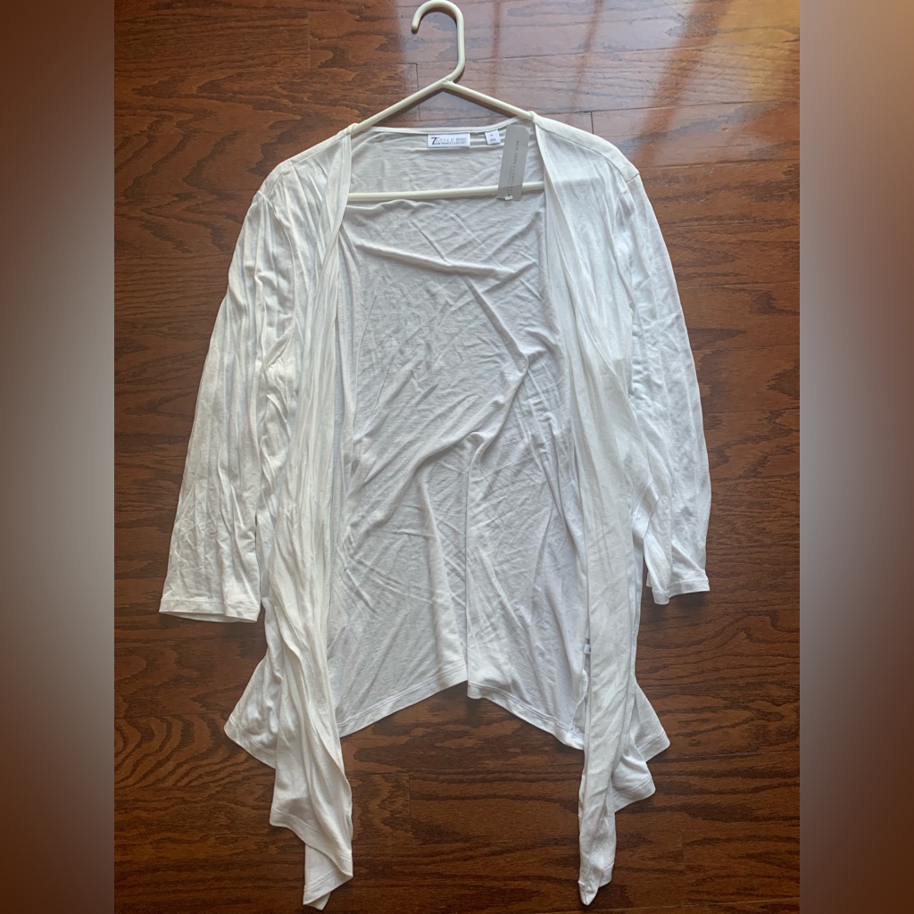 7th Avenue White Cardigan Size Xl Nwt